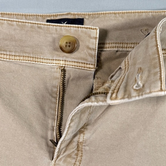 American Eagle Pants Women 8 Brown Tan Beige Chino Trouser Kick Boot Stretch - Picture 4 of 13